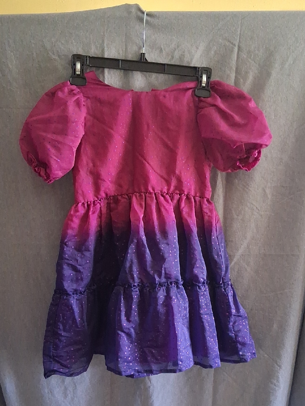 Cat & Jack Pink to Purple Ombre Puff Sleeve Dress
